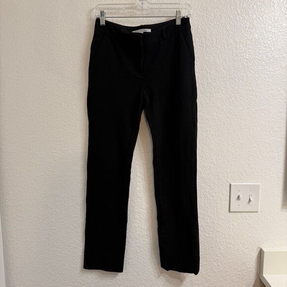 Diane Von Furstenberg Libbie Pants size 4 Black Ponte Knit Stretch Straight - Picture 1 of 6